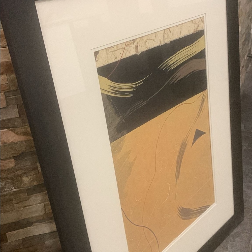 Abstract Black and Gold Framed Art
